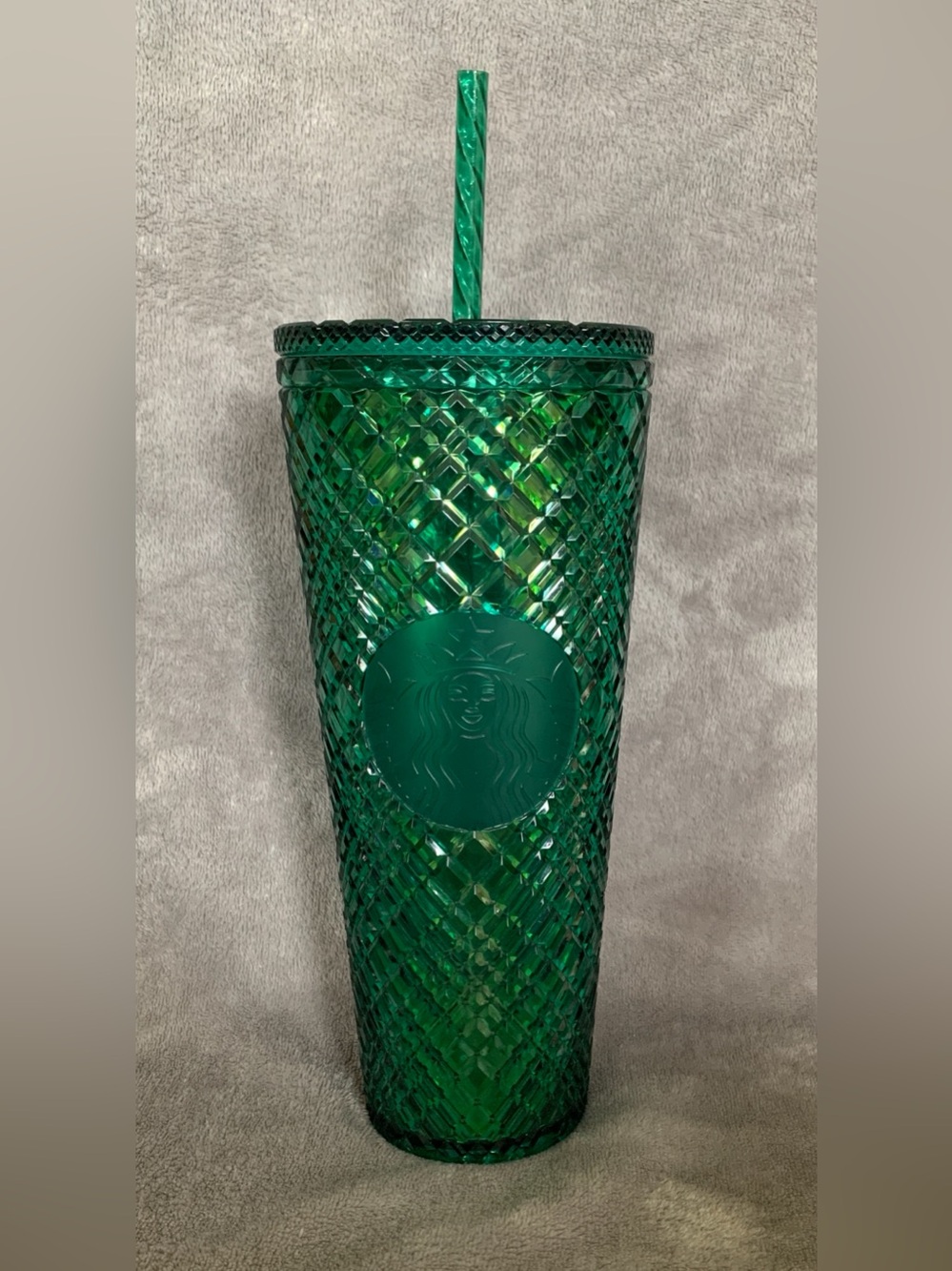 Starbucks Green Textured Jeweled 24 oz. Cold Cup with Straw